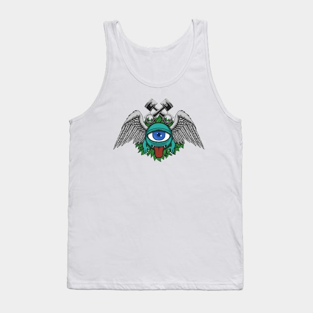 Monster club motorcycle illustration Tank Top by Mako Design 